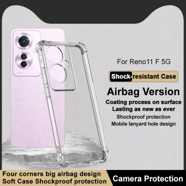 IMAK Ochranný silikónový obal pre Oppo Reno11 F 5G priehľadný