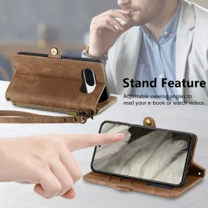 GEOM Peňaženkové puzdro pre Google Pixel 8a hnedé