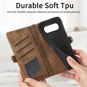GEOM Peňaženkové puzdro pre Google Pixel 8a hnedé