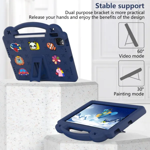 FANY Detský kryt na tablet pre Apple iPad Air 11 2026 / 2025 / 2024 tmavomodrý