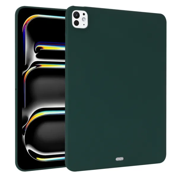 RUBBER Ochranný kryt pre Apple iPad Pro 13 2024 / M5 2025 tmavozelený