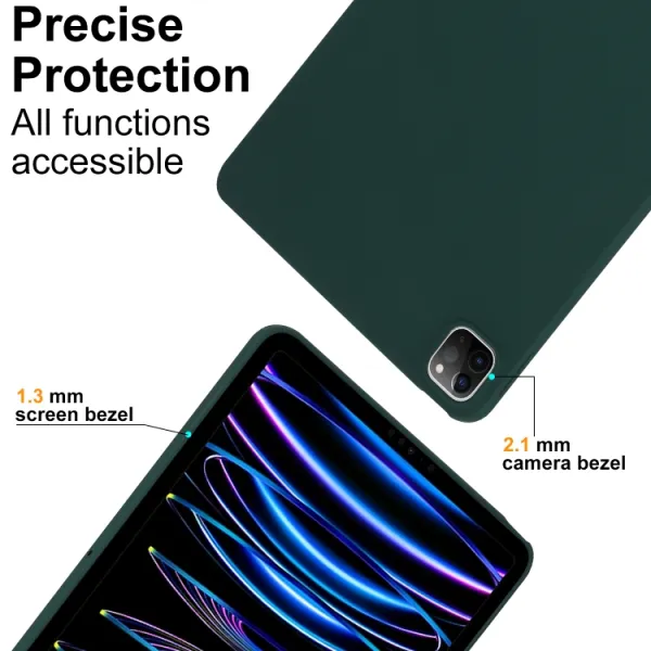 RUBBER Ochranný kryt pre Xiaomi Pad 6s Pro tmavozelený