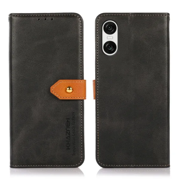 KHAZNEH DUAL-COLOR Peňaženkový kryt pre Sony Xperia 10 VI čierny