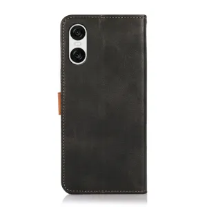 KHAZNEH DUAL-COLOR Peňaženkový kryt pre Sony Xperia 10 VI čierny