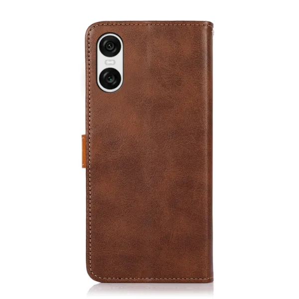 KHAZNEH DUAL-COLOR Peňaženkový kryt pre Sony Xperia 10 VI hnedý
