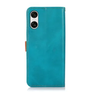 KHAZNEH DUAL-COLOR Peňaženkový kryt pre Sony Xperia 10 VI modrý
