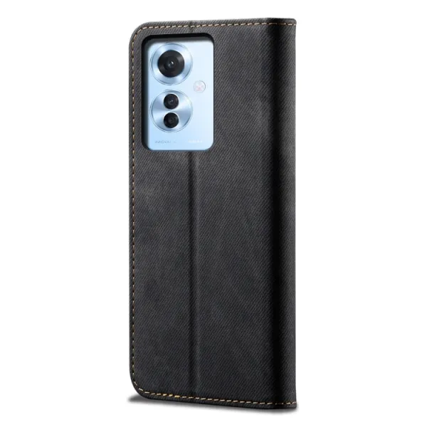 DENIM Peňaženkový kryt pre Oppo Reno11 F 5G čierny