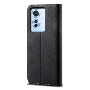 DENIM Peňaženkový kryt pre Oppo Reno11 F 5G čierny