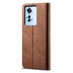 DENIM Peňaženkový kryt pre Oppo Reno11 F 5G hnedý