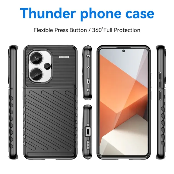 THUNDER Ochranný obal Xiaomi Redmi Note 13 Pro+ 5G čierny