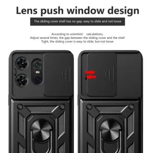 RING CAMERA Kryt s držiakom pre Motorola Edge 50 Pro modrý