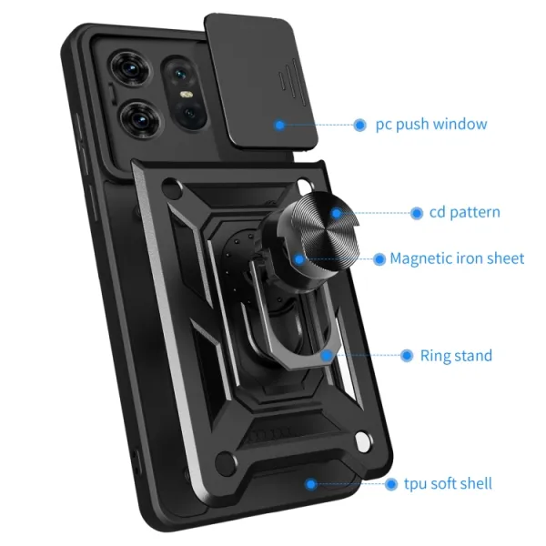 RING CAMERA Kryt s držiakom pre Motorola Edge 50 Pro modrý