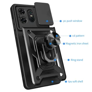 RING CAMERA Kryt s držiakom pre Motorola Edge 50 Pro modrý