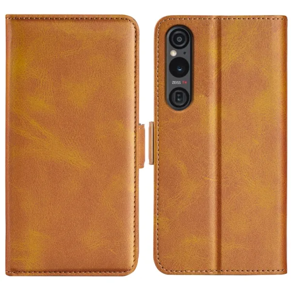 SIDE Peňaženkové puzdro pre Sony Xperia 1 VI svetlohnedé