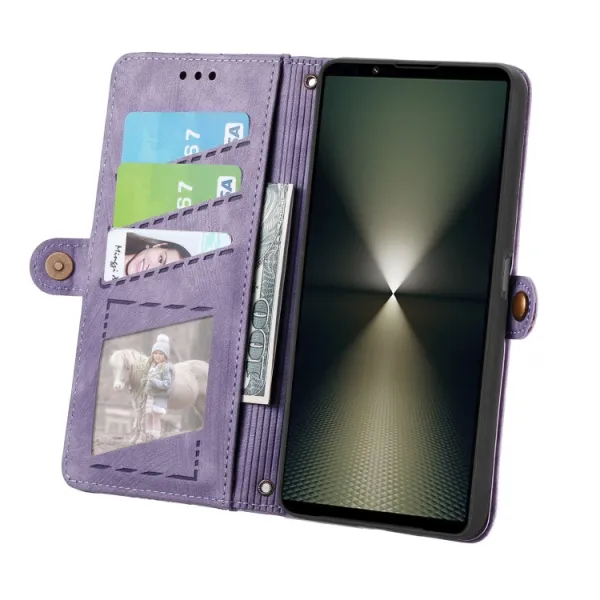 GEOM Peňaženkové puzdro pre Sony Xperia 1 VI fialové