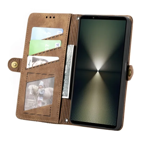 GEOM Peňaženkové puzdro pre Sony Xperia 1 VI hnedé