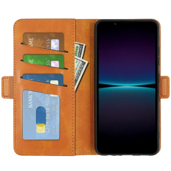 SIDE Peňaženkové puzdro pre Sony Xperia 1 VI svetlohnedé