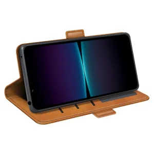 SIDE Peňaženkové puzdro pre Sony Xperia 1 VI svetlohnedé
