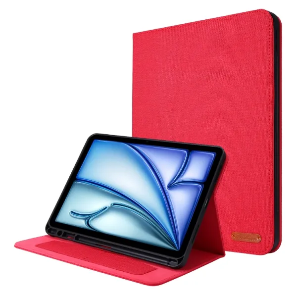 FABRIC Zaklápací kryt pre Apple iPad Air 13 2026 / 2025 / 2024 červený