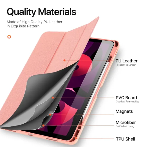 DUX DOMO Zaklápacie puzdro pre Apple iPad Air 13 2026 / 2025 / 2024 ružové