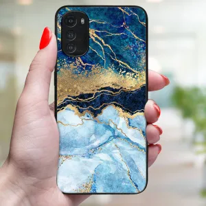 MY ART Ochranný kryt pre Motorola Moto E32 / E32s BLUE MARBLE (141)