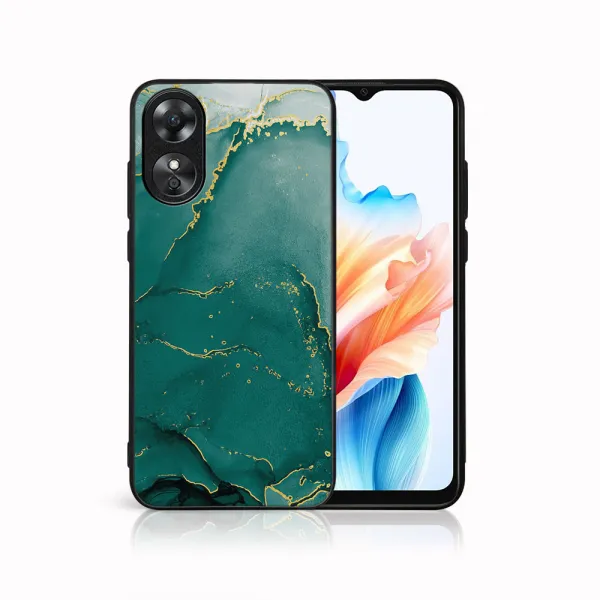 MY ART Ochranný kryt pre Oppo A38 GREEN MARBLE (145)