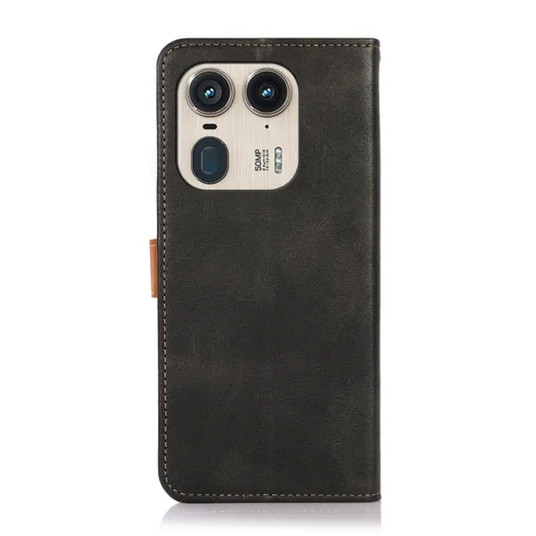 KHAZNEH DUAL-COLOR Peňaženkový kryt pre Motorola Edge 50 Ultra čierny