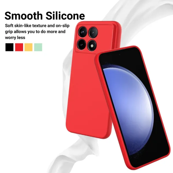 RUBBER Ochranný kryt pre Xiaomi Poco F6 Pro červený