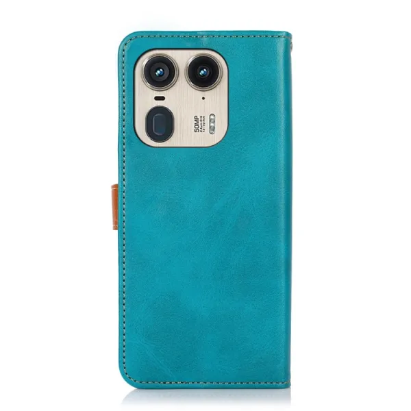 KHAZNEH DUAL-COLOR Peňaženkový kryt pre Motorola Edge 50 Ultra modrý