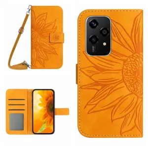 ART SUNFLOWER Peňaženkový obal so šnúrkou pre Honor 200 Lite žltý