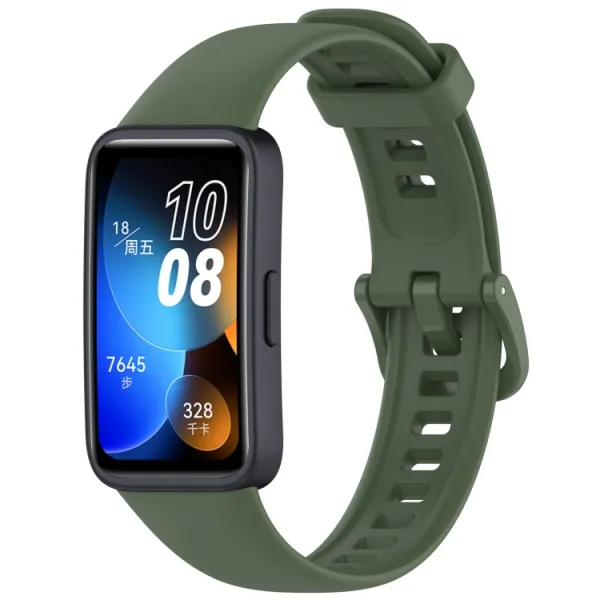 SILICONE Vymeniteľný remienok pre Huawei Band 10 / Band 9 tmavozelený