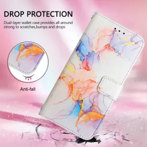 ART MARBLE Peňaženkový kryt pre Infinix Note 40 WHITE ORANGE