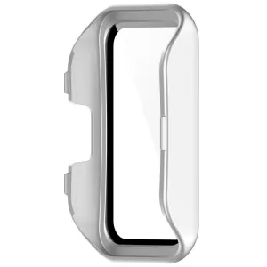 PC FULL COVER Plastový kryt so sklom pre Huawei Band 8 / 9 strieborný