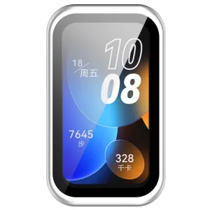 PC FULL COVER Plastový kryt so sklom pre Huawei Band 8 / 9 strieborný