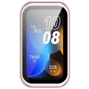 PC FULL COVER Plastový kryt so sklom pre Huawei Band 8 / 9 ružový