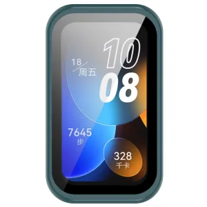 PC FULL COVER Plastový kryt so sklom pre Huawei Band 8 / 9 zelený