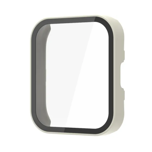 PC FULL COVER Plastový kryt so sklom pre Amazfit Bip 5 béžový