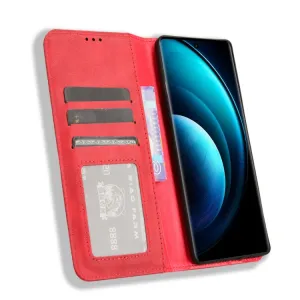 BUSINESS Peňaženkový kryt pre Vivo X100 Pro 5G červený