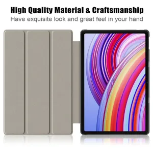 LEATHER Zaklápací kryt pre Xiaomi Redmi Pad Pro / Pad Pro 5G modrý
