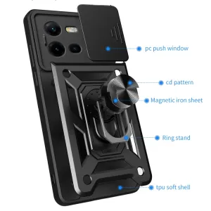 RING CAMERA Kryt s držiakom pre Vivo X80 Lite 5G ružový