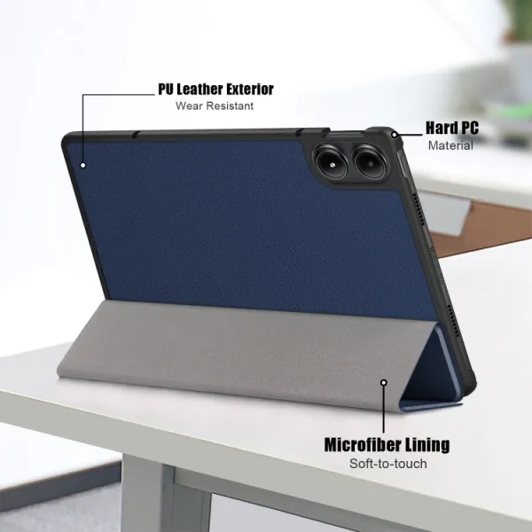 LEATHER Zaklápací kryt pre Xiaomi Redmi Pad Pro / Pad Pro 5G modrý
