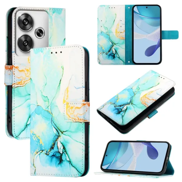 ART MARBLE Peňaženkový kryt pre Xiaomi Poco F6 GREEN