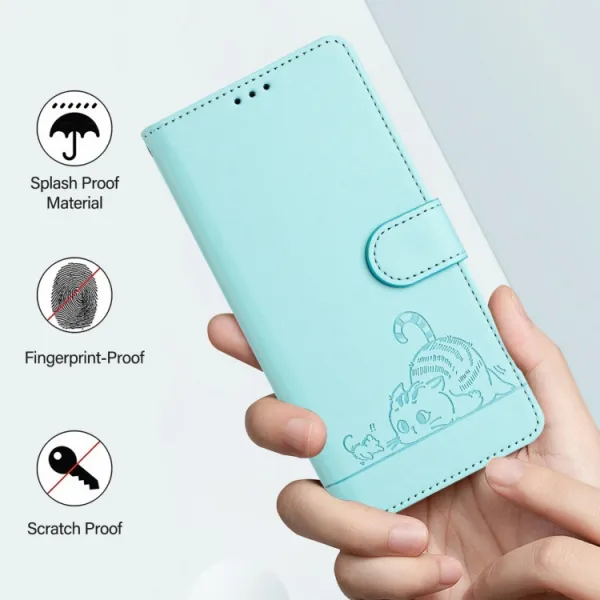 ART CAT Peňaženkový obal s remienkom pre Motorola Edge 50 Fusion mentolový