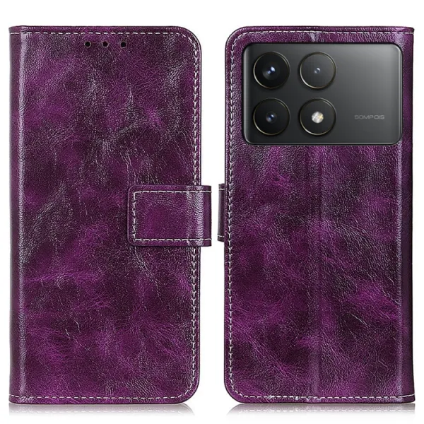 RETRO Peňaženkový obal Xiaomi Poco F6 Pro fialový