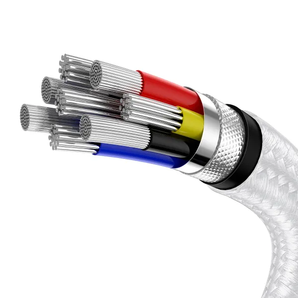 BASEUS CAFULE METAL 100W Kábel USB-C / USB-C 1 meter biely
