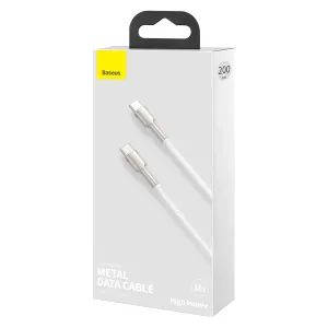 BASEUS CAFULE METAL 100W Kábel USB-C / USB-C 1 meter biely