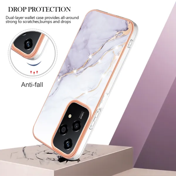 IMD MARBLE Ochranný kryt pre Honor 200 Lite WHITE