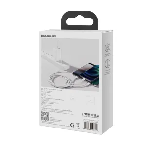 BASEUS SUPERIOR 3v1 Kábel USB-A (USB Typ-C / Lightning / microUSB) 1 meter biely