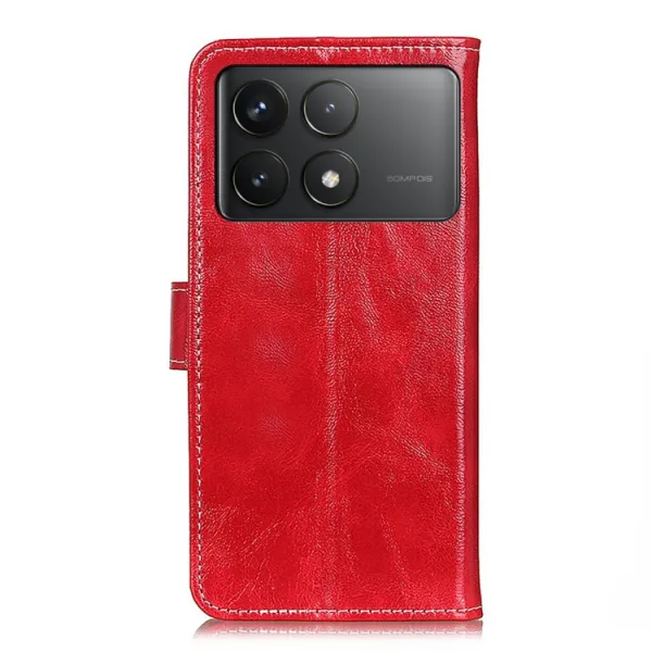 RETRO Peňaženkový obal Xiaomi Poco F6 Pro červený