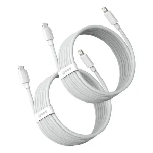 BASEUS SIMPLE WISDOM 2x Kábel USB-C / Lightning 20W 1.5 metra biely
